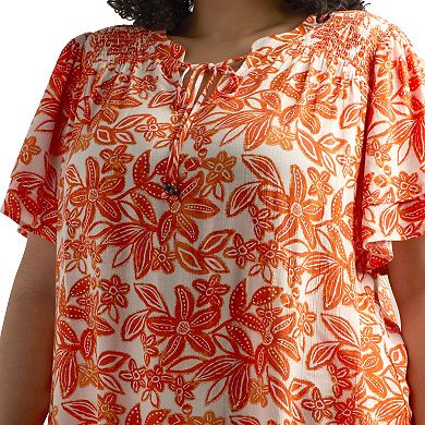 Plus Size AB Studio Flutter Short Sleeve Top