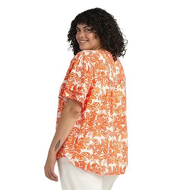Plus Size AB Studio Flutter Short Sleeve Top