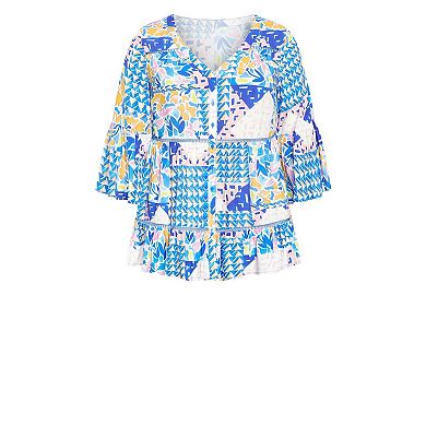 Avenue Women's Plus Size Laura Print Shirt