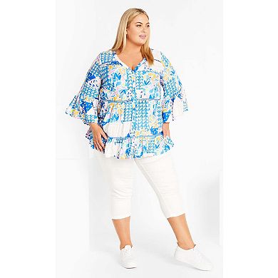 Avenue Women's Plus Size Laura Print Shirt
