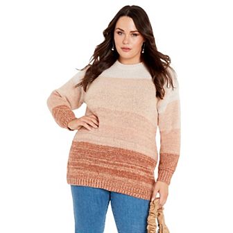 Avenue Women's Plus Size Reese Ribbed Knit Sweater