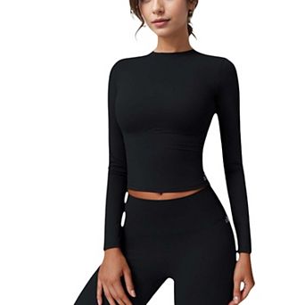 Women's Long Sleeve Seamless Compression Top for Workout and Activewear