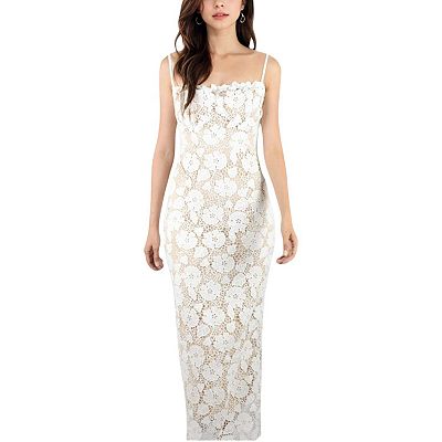 fitted lace wedding dress Scalloped Edge Floral Dress Large main image 1