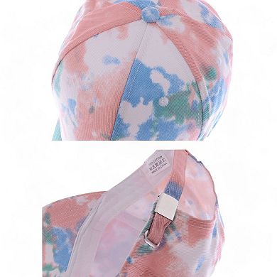 Tie-Dye Pattern Baseball Cap with Curved Brim