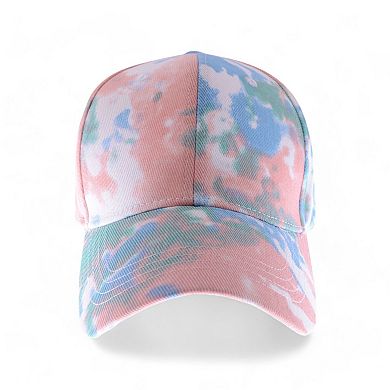 Tie-Dye Pattern Baseball Cap with Curved Brim