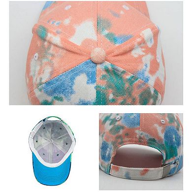 Tie-Dye Pattern Baseball Cap with Curved Brim