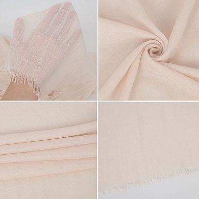 Lightweight Solid Cotton Linen Scarf Large Long Gauze Beach Wrap Shawl 78 Inches