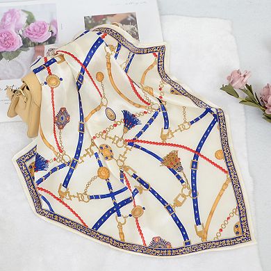 100% Mulberry Silk Small Square Scarf Head Scarf for Women 20.87 x 20.87 inches