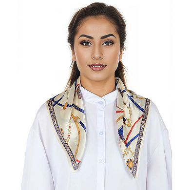 100% Mulberry Silk Small Square Scarf Head Scarf for Women 20.87 x 20.87 inches