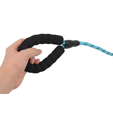 Dog Leash with Comfortable Padded Handle and Highly Reflective Threads for Medium Large Dogs