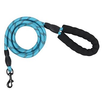 Dog Leash with Comfortable Padded Handle and Highly Reflective Threads for Medium Large Dogs