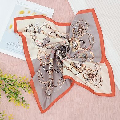 Silk Feeling Hair Scarf Small Square Satin Head Scarf Neckerchief Women 23 Inches