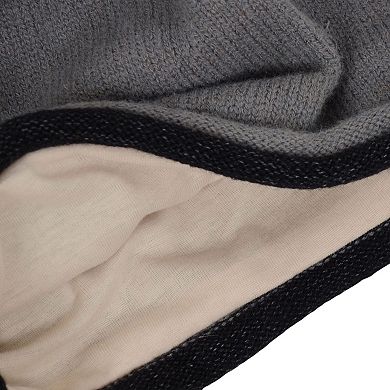 Comfy Warm Winter Knit Slouchy Beanie Hat Double Color Roll Up Edge Ski Cap for Women Men