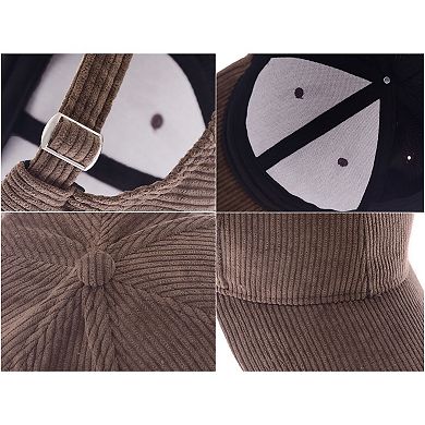 Corduroy Baseball Cap with Adjustable Strap for a Trendy Casual Look