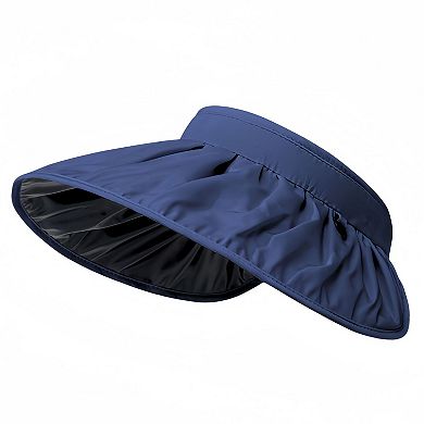 Women's Foldable Visors Sun Hat Wide Brim Roll-up Headband UV Protection Beach Hat