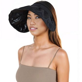 Women's Foldable Visors Sun Hat Wide Brim Roll-up Headband UV Protection Beach Hat
