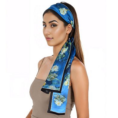 100% Silk Scarf Long Headscarf Neck Shawls Hair Wraps for Women