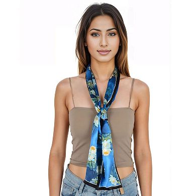 100% Silk Scarf Long Headscarf Neck Shawls Hair Wraps for Women