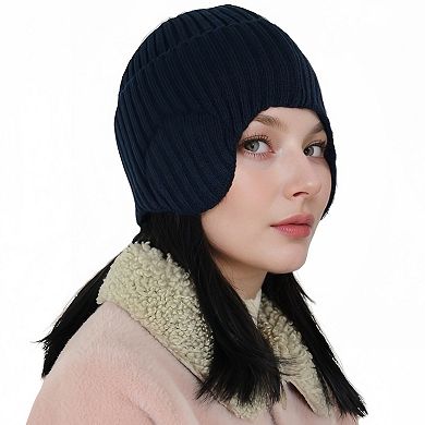 Warm Winter Knitted Beanie Hat with Earflap Daily Headwear Ski Mask for Men Women