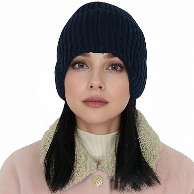 Warm Winter Knitted Beanie Hat with Earflap Daily Headwear Ski Mask for Men Women