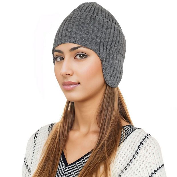 Warm Winter Knitted Beanie Hat with Earflap Daily Headwear Ski