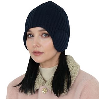 Warm Winter Knitted Beanie Hat with Earflap Daily Headwear Ski Mask for Men Women