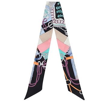 100% Mulberry Silk Versatile Scarf Ribbon Skinny Scarf Belt for Women 3.86 x 1.97 inch