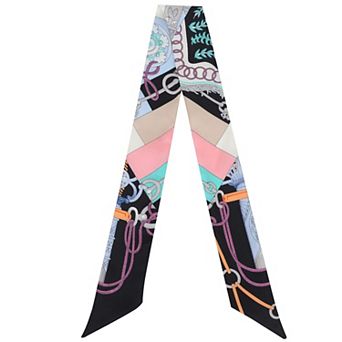 100% Mulberry Silk Versatile Scarf Ribbon Skinny Scarf Belt for Women 3.86 x 1.97 inch