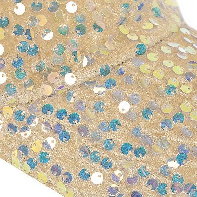 Women's Sparkly Sequin Baseball Cap Messy Low Bun Ponycap Velvet Mesh Trucker Hat