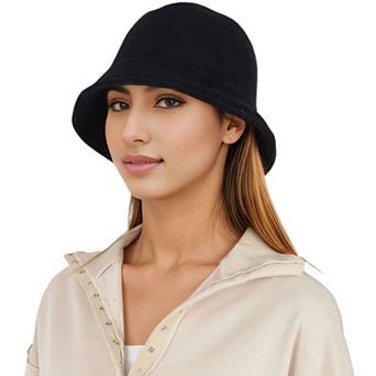 Women's Fall Knitted Bucket Hat Summer Travel Beach Crochet Fisherman Sun Hat