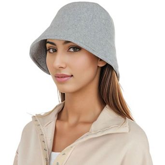 Women's Fall Knitted Bucket Hat Summer Travel Beach Crochet Fisherman Sun Hat