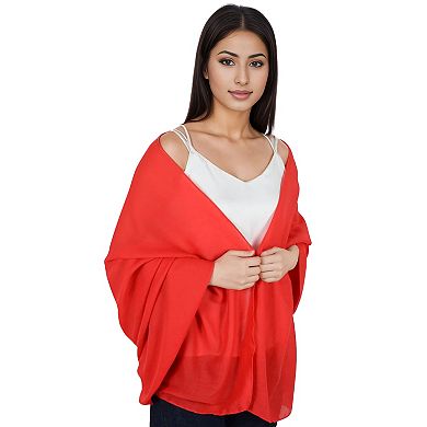 Women's Lightweight Chiffon Long Fashion Scarves Solid Color Fall Wrap Shawls