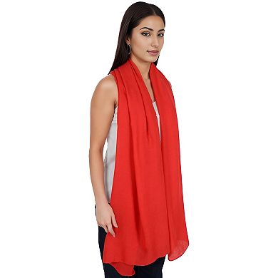 Women's Lightweight Chiffon Long Fashion Scarves Solid Color Fall Wrap Shawls