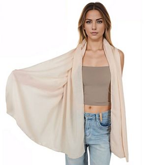 Women's Lightweight Chiffon Long Fashion Scarves Solid Color Fall Wrap Shawls