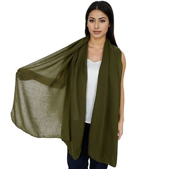 Women's Lightweight Chiffon Long Fashion Scarves Solid Color Fall Wrap Shawls