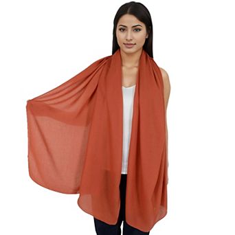Women's Lightweight Chiffon Long Fashion Scarves Solid Color Fall Wrap Shawls