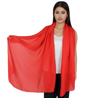 Women's Lightweight Chiffon Long Fashion Scarves Solid Color Fall Wrap Shawls
