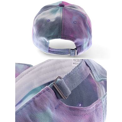 Tie-Dye Baseball Cap with Embroidered Palm Tree Design