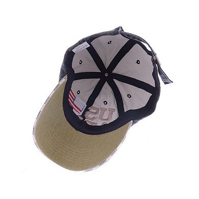 Army Embroidered Cap with Flag Patch and Distressed Design