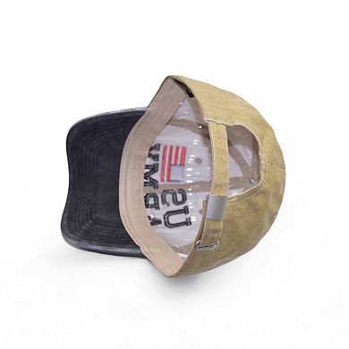 Army Embroidered Cap with Flag Patch and Distressed Design