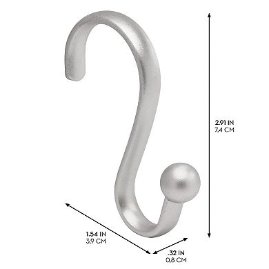 iDesign Axis 12-Pack Shower Curtain S-Hooks with Ball Detail