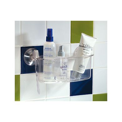 iDesign Power Lock Suction Bathroom Shower Caddy Basket