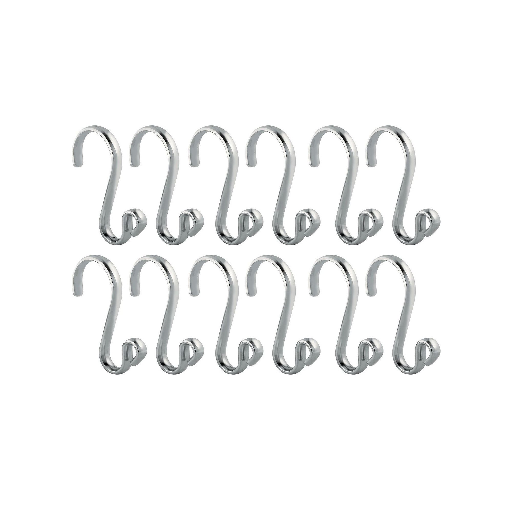iDesign Axis 12-Pack Shower Curtain S-Hooks with Loop, Grey