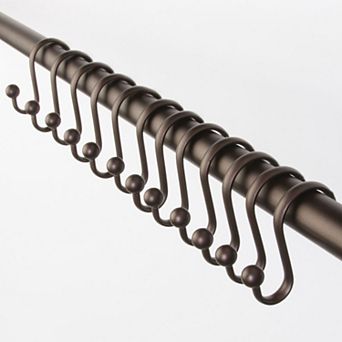 iDesign 12 pc S-Shaped Steel Shower Curtain Hook Set