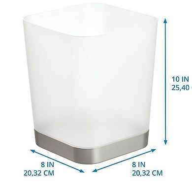 iDesign Small Square Bathroom Trash Can