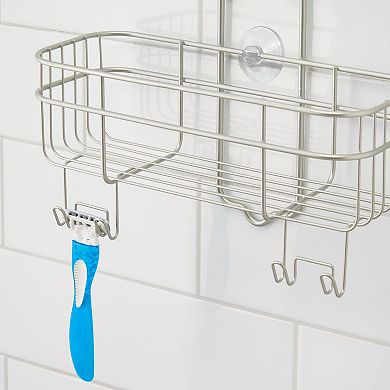 iDesign Small Hanging Shower Caddy with Accessory Hooks