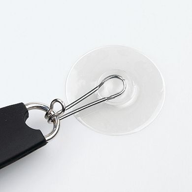 iDesign Noir Bathroom Squeegee with Suction Storage Hook