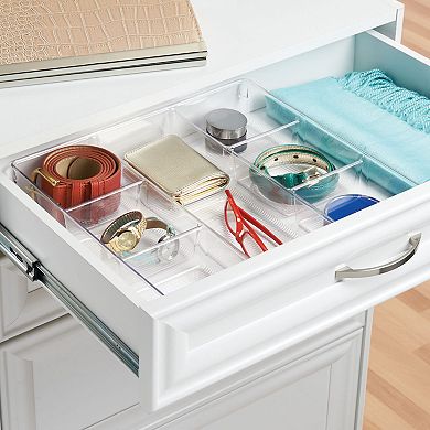 iDesign Linus Plastic Divided Drawer Storage Organizer