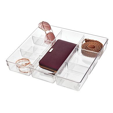 iDesign Linus Plastic Divided Drawer Storage Organizer