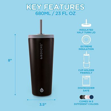 GROSCHE JASPER 23-oz. Insulated Tumbler with Straw